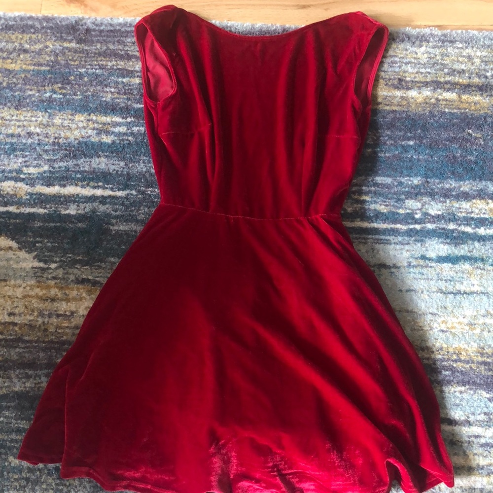 Red velvet skater dress